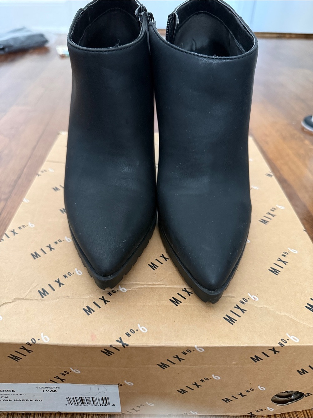 Mix No. 6 Black Pointed-Toe Ankle Booties
